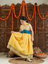 Girl's' Yellow Silk Blend Embellished Lehenga Set